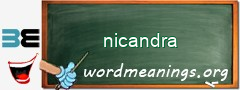 WordMeaning blackboard for nicandra